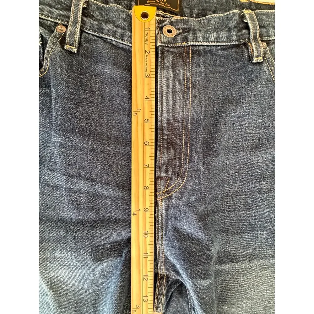 Flint and Tinder Selvedge Straight Fit Jeans Dark Wash Made in USA 38x34 Utility